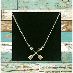 Crossed Paths Arrow Pendant Necklace